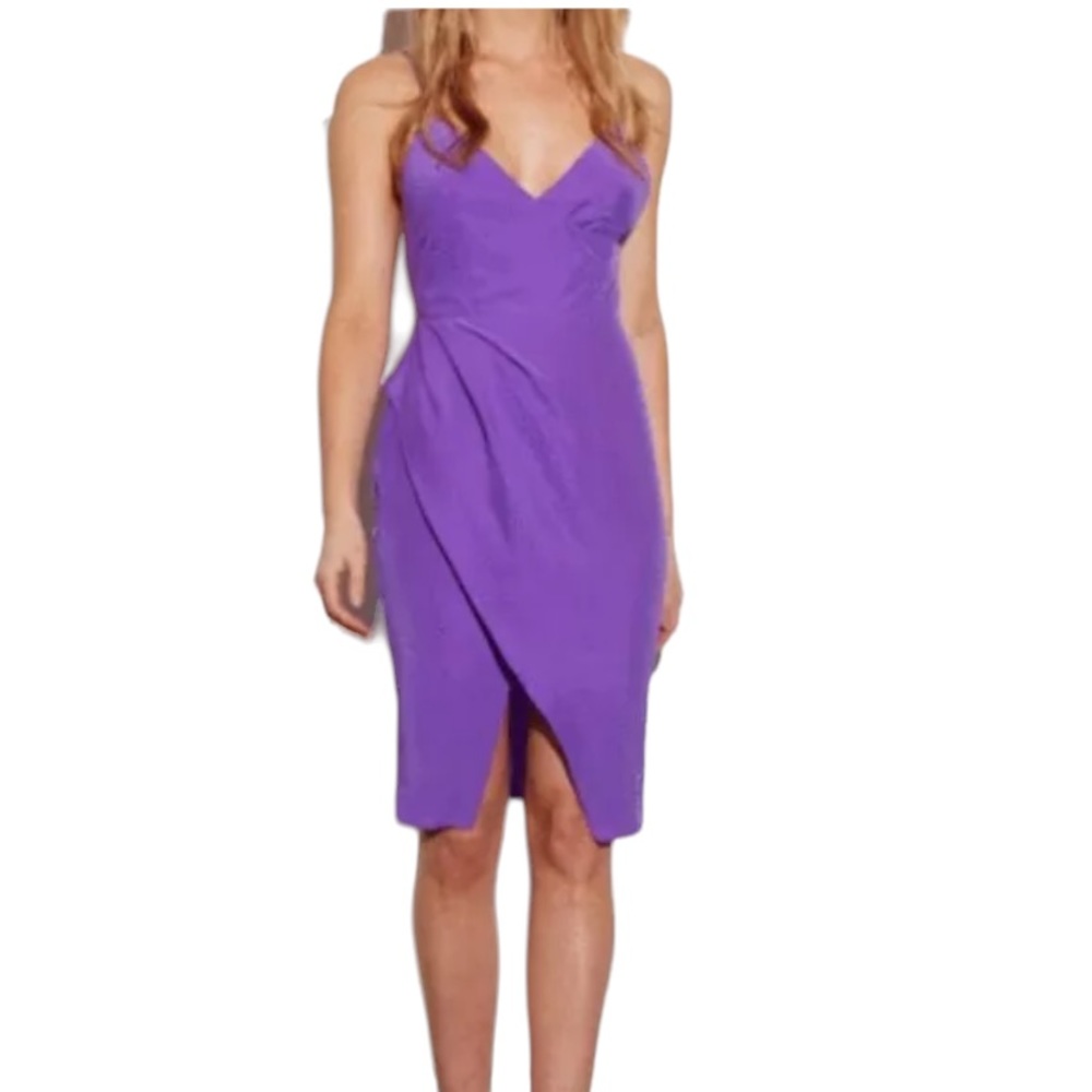 AMANDA UPRICHARD Midtown Amethyst Purple Silk Dress